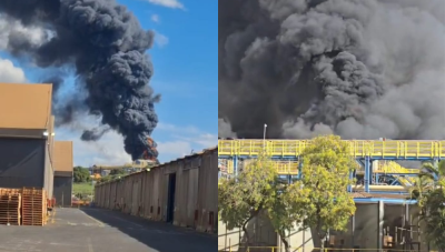 Incêndio em obra da CBMM em Araxá repercute nas redes; empresa informa que situação foi controlada