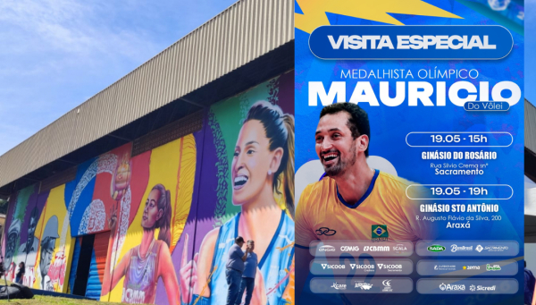 Campeão olímpico Mauricio do Vôlei participa da abertura do Torneio da Amizade 2026 em Araxá