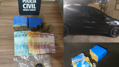 Mulher de 27 anos é presa com maconha, haxixe e R$ 500 no bairro Santo Antônio, em Araxá