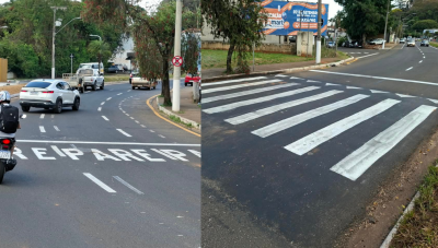 Nova sinalização reorganiza trânsito na avenida Dâmaso Drummond, em Araxá