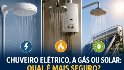 Chuveiro a gás, elétrico ou solar: qual tipo oferece mais segurança ao consumidor?