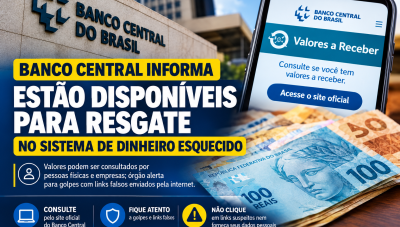 Banco Central informa que R$ 5,79 bilhões estão disponíveis para resgate no sistema de dinheiro esquecido