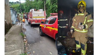 Bombeiros resgatam oito filhotes de cachorro durante incêndio em residência em Araxá