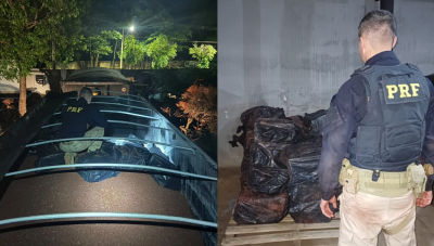 PRF apreende mais de uma tonelada de maconha na BR-262, em Córrego Danta